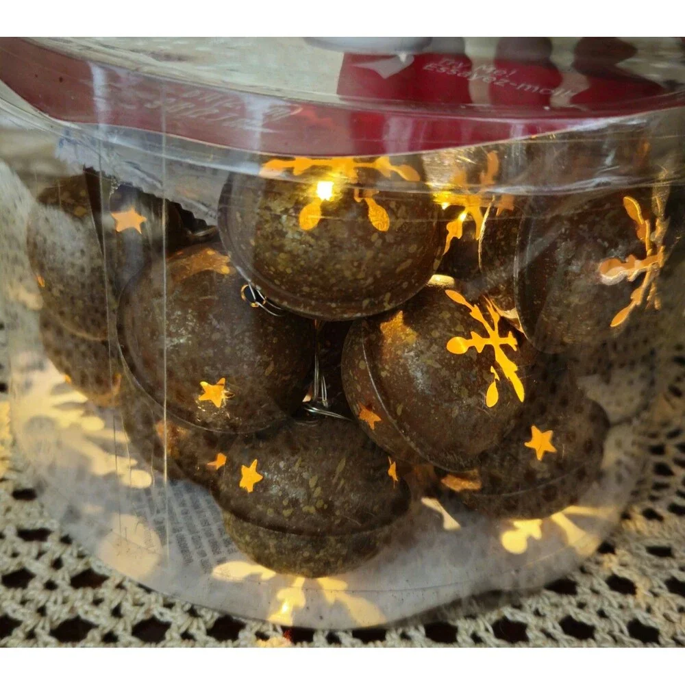 NIB Battery Op LED Lighted Crafting Sleigh Bell Garland 9 ft (working order)